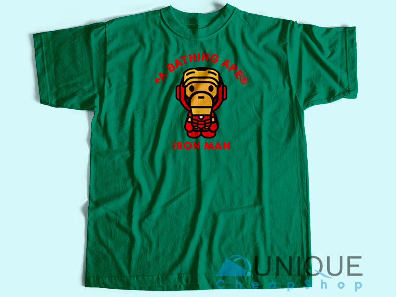 Bape Marvel Iron Man T-Shirt Unisex Custom Tee Shirt Printing