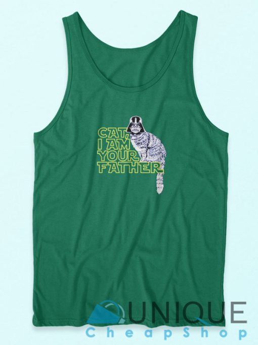 Cat I am Your Father Tank Top Green