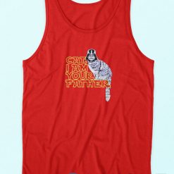 Cat I am Your Father Tank Top Red