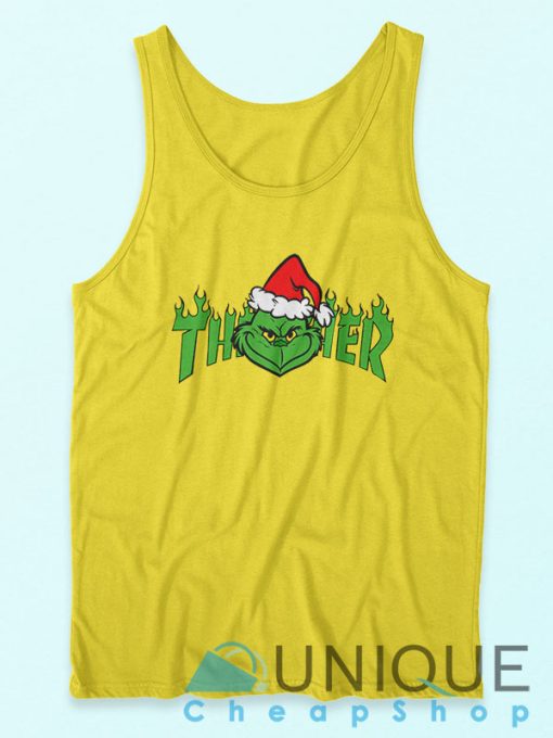 The Grinch Christmas Yellow Tank Tops Cheap