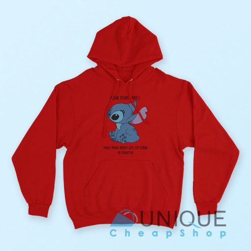 Stitch Ohana Means Family Quote Hoodie Red
