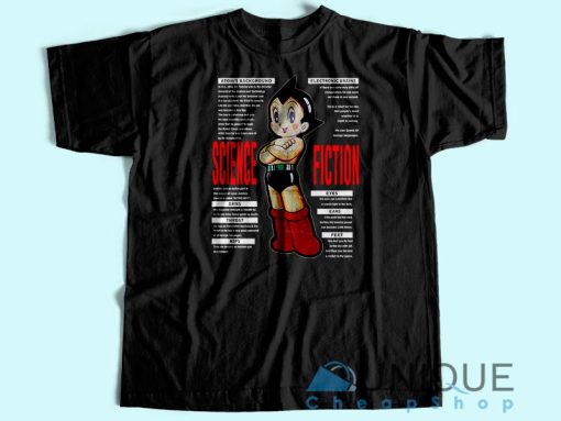 Vintage 90s Astro Boy Science Fiction T-shirt Black