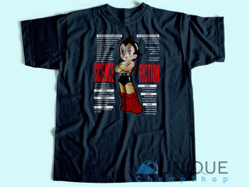 Vintage 90s Astro Boy Science Fiction T-shirt Navy