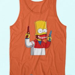 Bart Simpson Gang Supreme Tank Top Orange