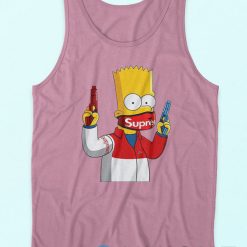 Bart Simpson Gang Supreme Tank Top Pink