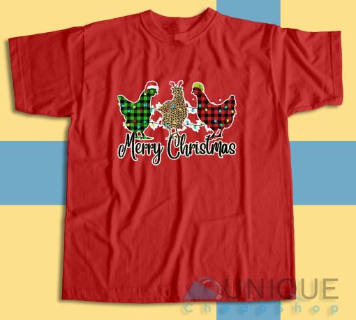 Christmas Chicken T-Shirt Color Red