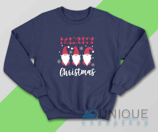 Christmas Gnomes Sweatshirt Color Navy
