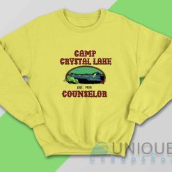 Friday The 13th Camp Crystal Lake Counselor Sweatshirt Color Yellow