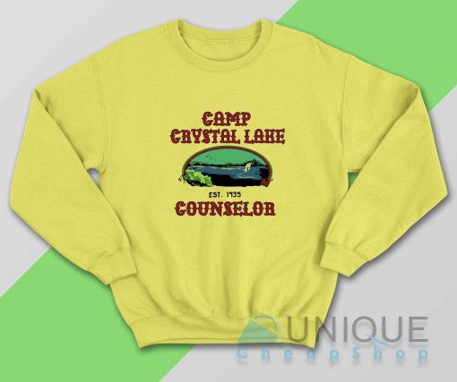 Friday The 13th Camp Crystal Lake Counselor Sweatshirt Color Yellow