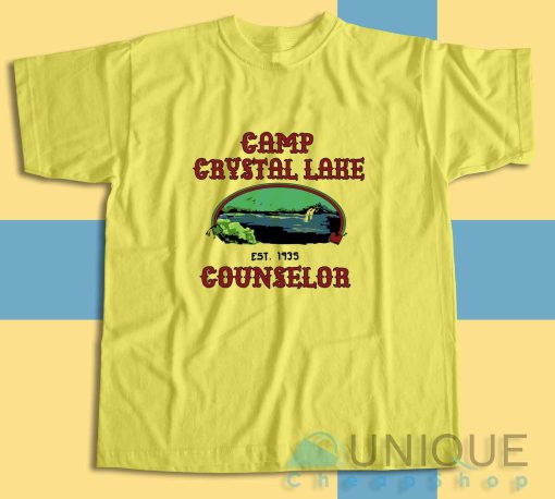 Friday The 13th Camp Crystal Lake Counselor T-Shirt Color Yellow