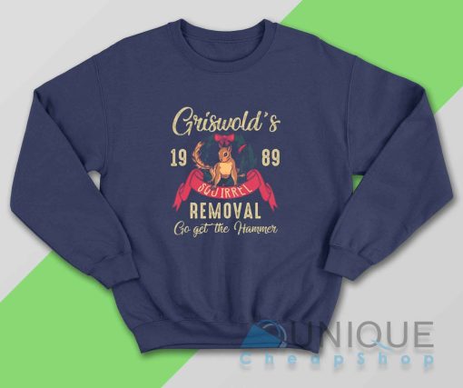 Griswold Squirrel Removal Sweatshirt Color Navy