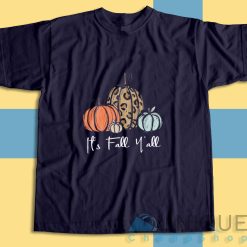Its Fall Yall Halloween Pumpkin T-Shirt Color Navy