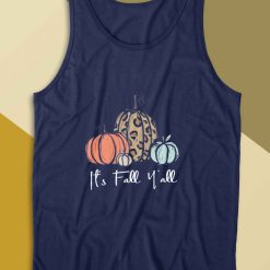 Its Fall Yall Halloween Pumpkin Tank Top Color Navy