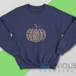 Leopard Pumpkin Sweatshirt Color Navy
