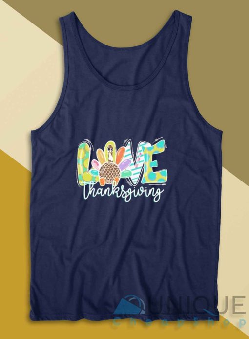 Love Thanksgiving Tank Top Color Navy