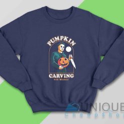 Pumpkin Carving With Michael Sweatshirt Color Navy