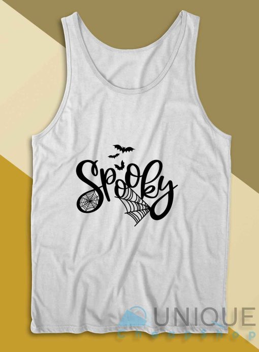 Spooky Halloween Tank Top Color White