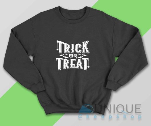 Trick Or Treat Halloween Sweatshirt Color Black
