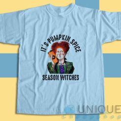Winifred Sanderson Its Pumpkin Spice Season Witches T-Shirt Color Light Blue