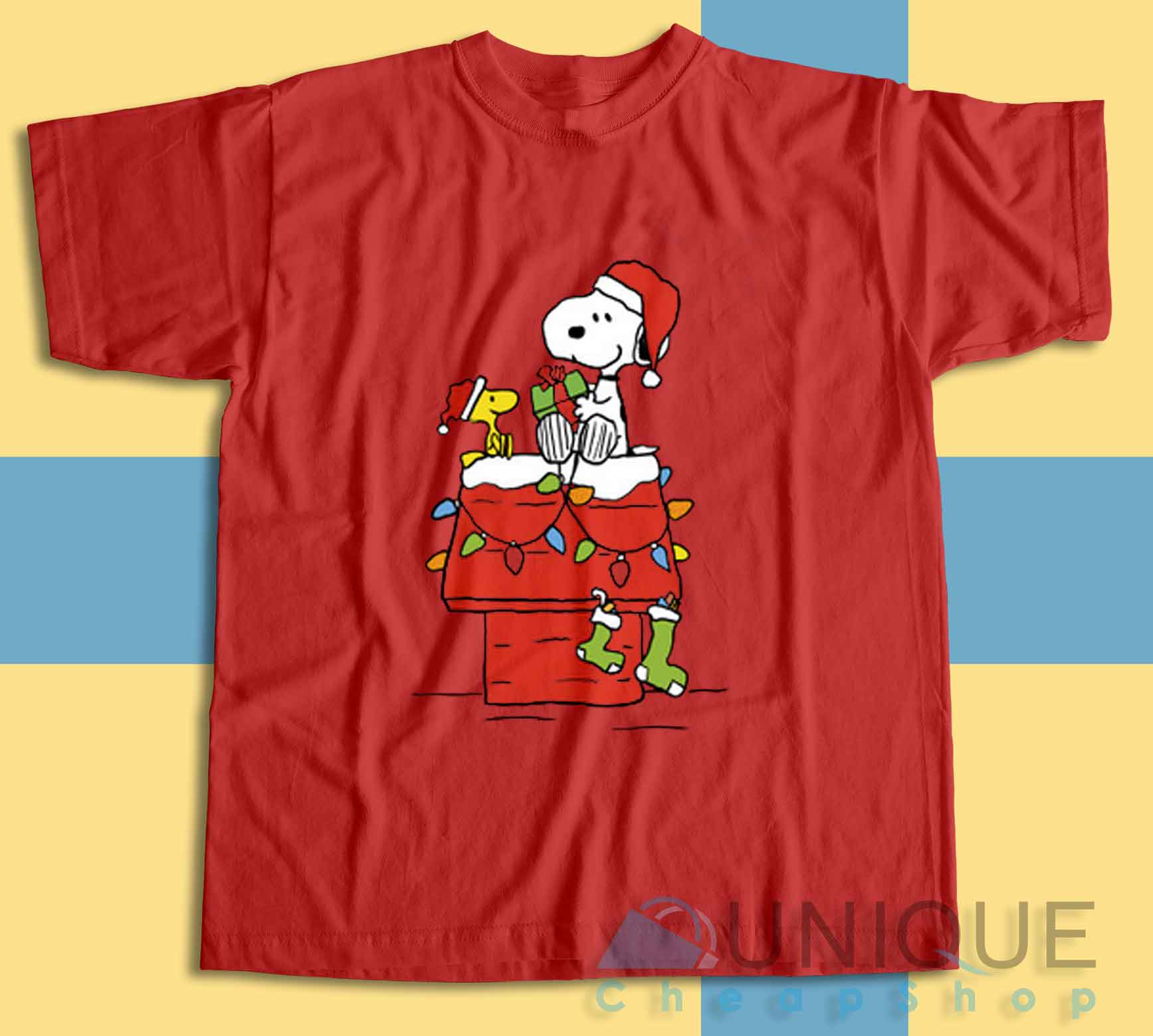 Woodstock Christmas T-Shirt Color Red