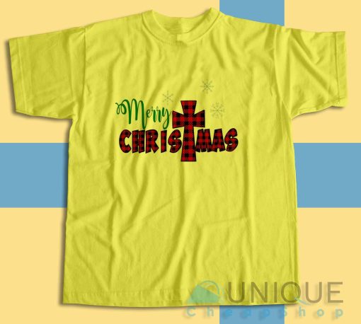 Buffalo Plaid Christmas T-Shirt Color Yellow