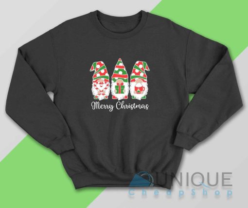 Christmas Family Gnome Sweatshirt Color Black