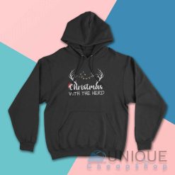 Christmas With The Herd Hoodie Color Black