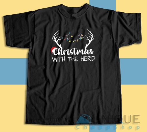 Christmas With The Herd T-Shirt Color Black