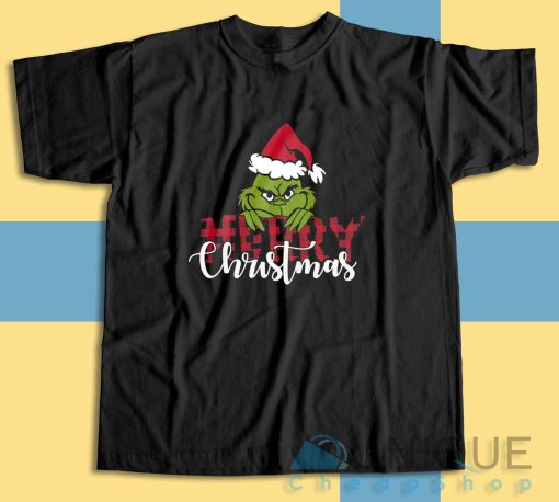 Grinch Merry Christmas T-Shirt Color Black