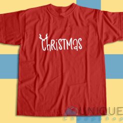 Matching Christmas Couples T-Shirt Color Red