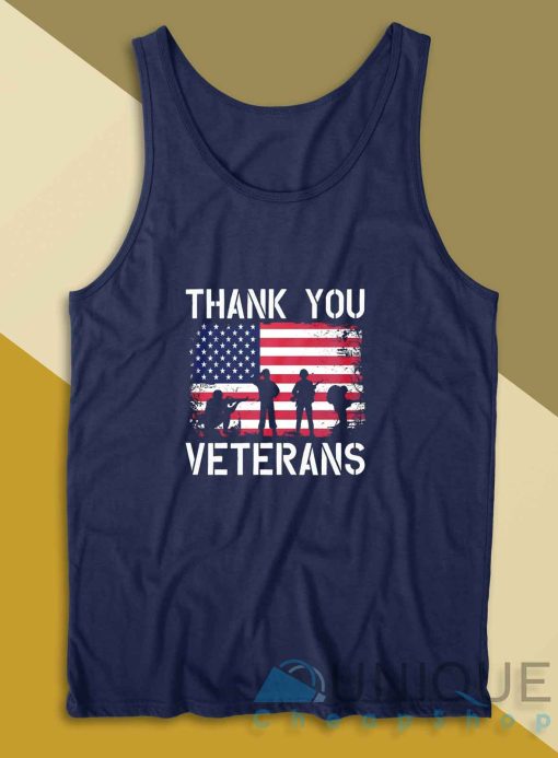 Thank You Veterans Tank Top Color Navy