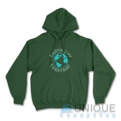 Earth Day Everyday Hoodie Color Dark Green
