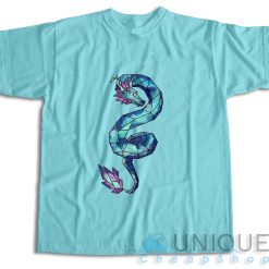 Geometric Galaxy Dragon T-Shirt Color Light Blue
