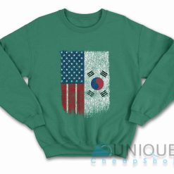 Korean American Day Sweatshirt Color Green