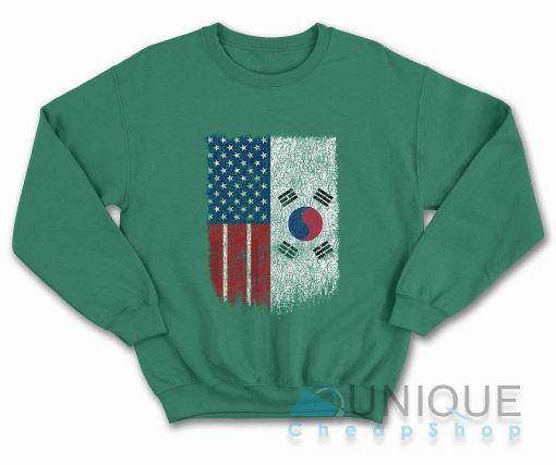 Korean American Day Sweatshirt Color Green