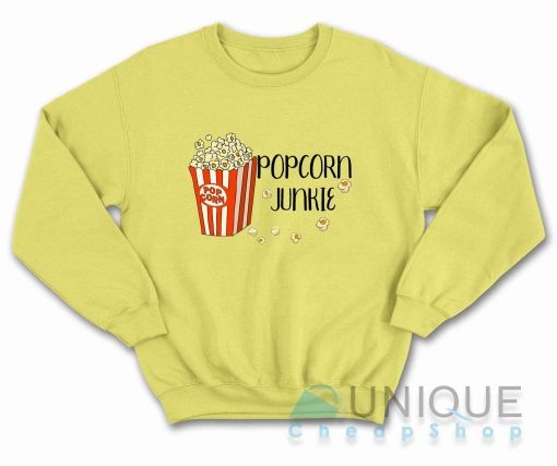 Popcorn Junkie Sweatshirt Color Yellow