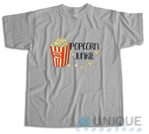 Popcorn Junkie T-Shirt Color Grey