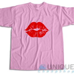 Valentines Lips Kiss T-Shirt Color Pink