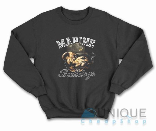 Vintage Marine Bulldogs Sweatshirt Color Black