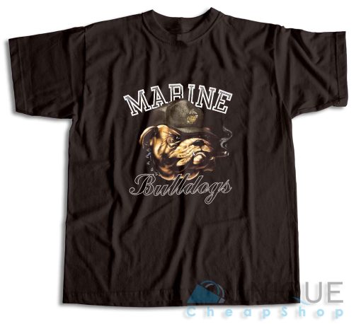 Vintage Marine Bulldogs T-Shirt Color Brown