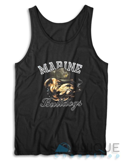 Vintage Marine Bulldogs Tank Top Color Black