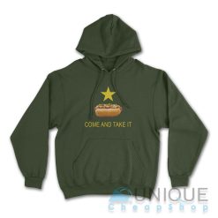 Texas Come And Take It Hot Dog Hoodie Color Dark Green