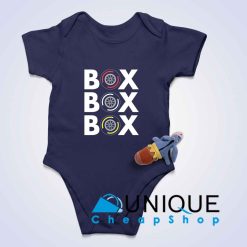 Box Box Box Baby Bodysuits Navy Blue