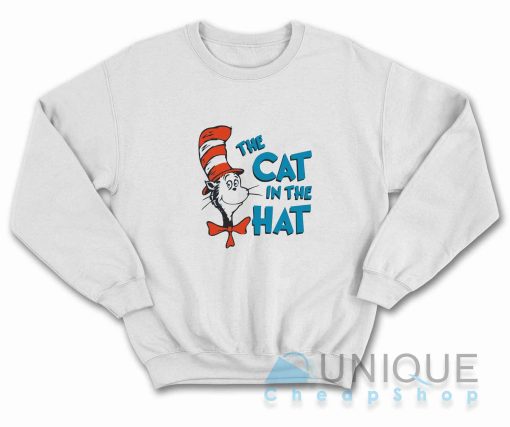 Dr Seuss The Cat In The Hat Sweatshirt Color White