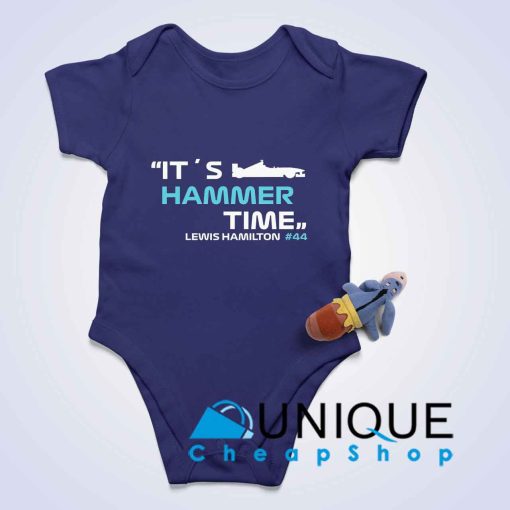 Its Hammer Time Lewis Hamilton Baby Bodysuits Color Navy Blue
