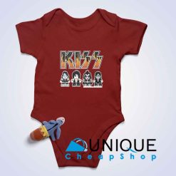 Kiss Band Baby Bodysuits Maroon