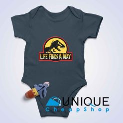 Life Finds A Way Baby Bodysuits Color Charcoal