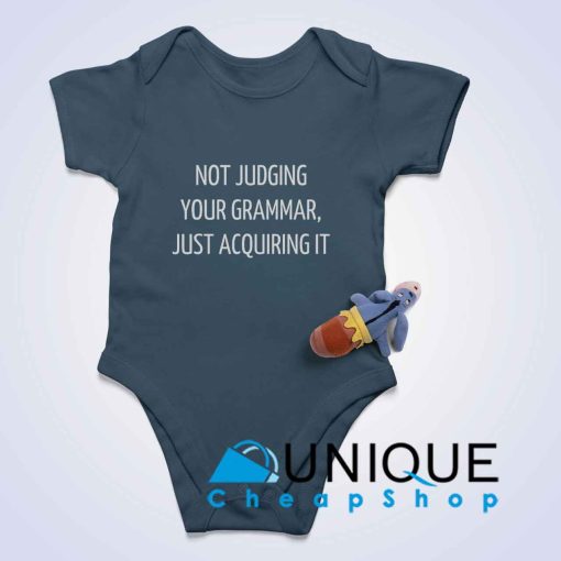 Not Judging Your Grammar Baby Bodysuits Charcoal