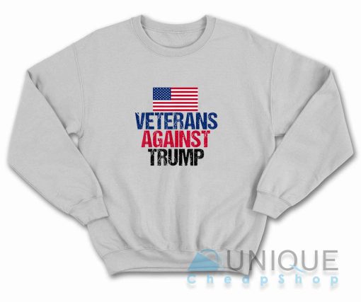 Veterans Against Trump Sweatshirt Color Grey