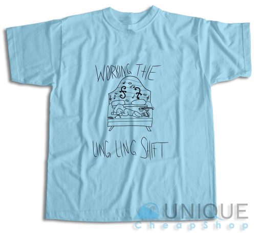 Working The Ling Ling Violin Shift T-Shirt Color Light Blue